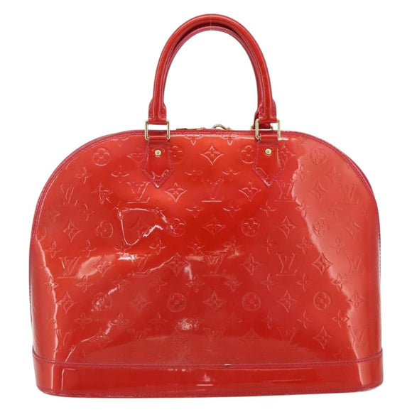 LOUIS VUITTON Monogram Vernis Alma GM Hand Bag Rose Pop M93625 LV Auth 179598