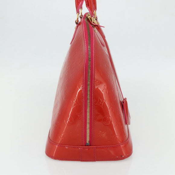 LOUIS VUITTON Monogram Vernis Alma GM Hand Bag Rose Pop M93625 LV Auth 179598