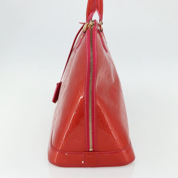 LOUIS VUITTON Monogram Vernis Alma GM Hand Bag Rose Pop M93625 LV Auth 179598