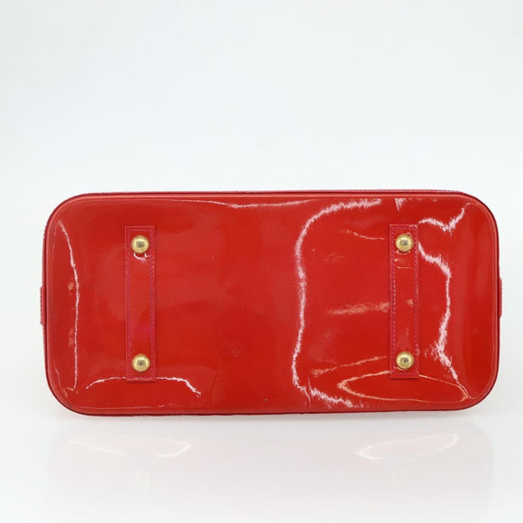 LOUIS VUITTON Monogram Vernis Alma GM Hand Bag Rose Pop M93625 LV Auth 179598