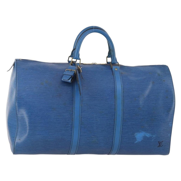LOUIS VUITTON Epi Keepall 50 Boston tas blauw M42965 LV Auth 179600