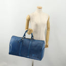 LOUIS VUITTON Epi Keepall 50 Boston tas blauw M42965 LV Auth 179600-22