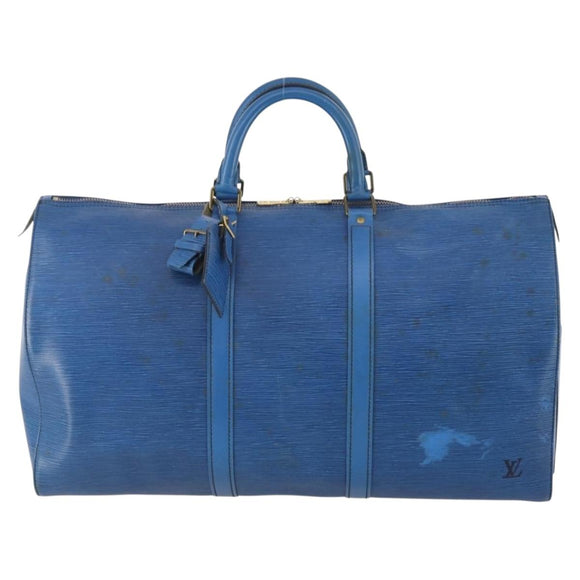 LOUIS VUITTON Epi Keepall 50 Boston tas blauw M42965 LV Auth 179600