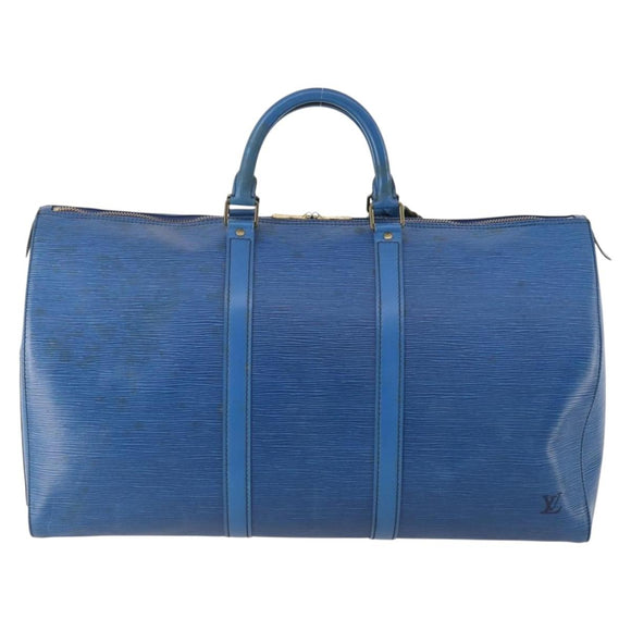 LOUIS VUITTON Epi Keepall 50 Boston tas blauw M42965 LV Auth 179600