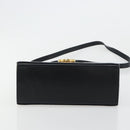 Salvatore Ferragamo Gancini Hand Bag Leather 2way Black Gold Auth 179604-11