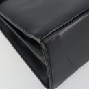 Salvatore Ferragamo Gancini Hand Bag Leather 2way Black Gold Auth 179604-13