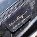Salvatore Ferragamo Gancini Hand Bag Leather 2way Black Gold Auth 179604-17