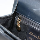 Salvatore Ferragamo Gancini Hand Bag Leather 2way Black Gold Auth 179604-21