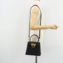 Salvatore Ferragamo Gancini Hand Bag Leather 2way Black Gold Auth 179604-24