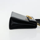 Salvatore Ferragamo Gancini Hand Bag Leather 2way Black Gold Auth 179604-4