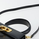 Salvatore Ferragamo Gancini Hand Bag Leather 2way Black Gold Auth 179604-8