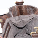 FENDI Enitco Hand Bag Leather Brown Gold Auth 179605A-18