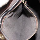 FENDI Enitco Hand Bag Leather Brown Gold Auth 179605A-21