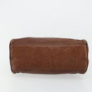 FENDI Enitco Hand Bag Leather Brown Gold Auth 179605A-5