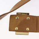 FENDI Mamma Baguette Shoulder Bag Suede Beige Gold Auth 179607-10