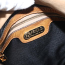 FENDI Mamma Baguette Shoulder Bag Suede Beige Gold Auth 179607-20