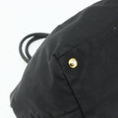 PRADA Ribbon Hand Bag Nylon Black Gold Auth 179608-14