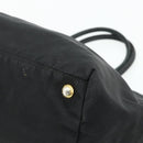 PRADA Ribbon Hand Bag Nylon Black Gold Auth 179608-15