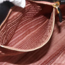 PRADA Ribbon Hand Bag Nylon Black Gold Auth 179608-23