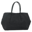 PRADA Ribbon Hand Bag Nylon Black Gold Auth 179608-2