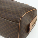 CELINE Macadam Canvas Hand Bag PVC Leather Brown Gold Auth 179609-10
