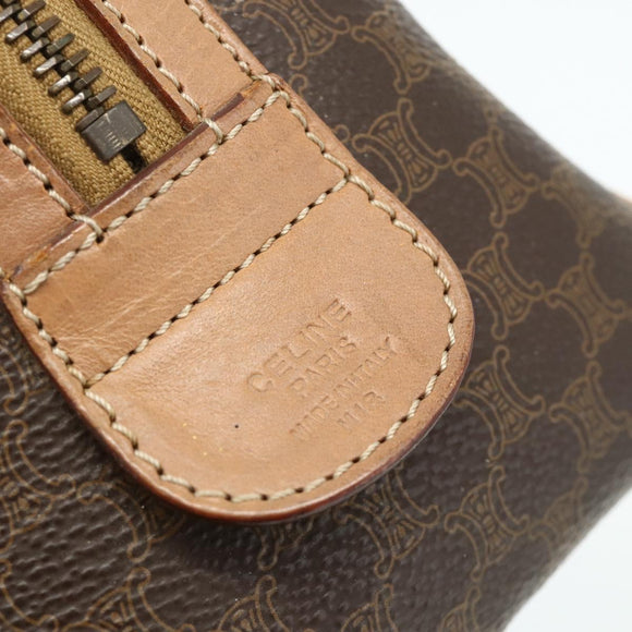 CELINE Macadam Canvas Hand Bag PVC Leather Brown Gold Auth 179609