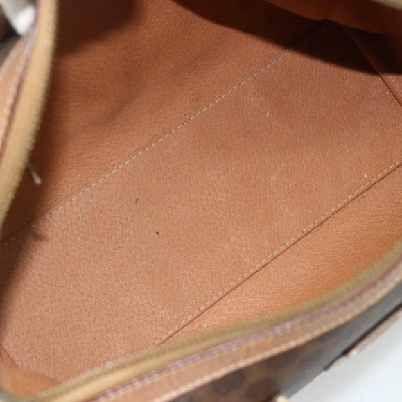 CELINE Macadam Canvas Hand Bag PVC Leather Brown Gold Auth 179609