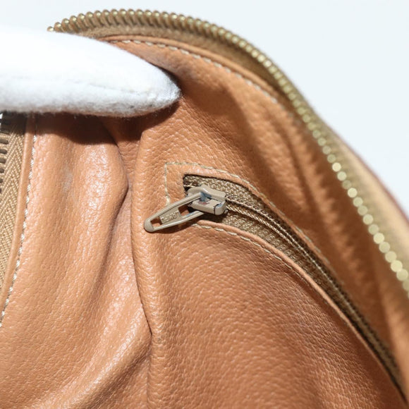 CELINE Macadam Canvas Hand Bag PVC Leather Brown Gold Auth 179609