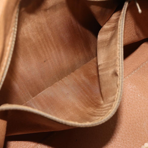 CELINE Macadam Canvas Hand Bag PVC Leather Brown Gold Auth 179609
