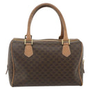 CELINE Macadam Canvas Hand Bag PVC Leather Brown Gold Auth 179609-3