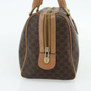 CELINE Macadam Canvas Hand Bag PVC Leather Brown Gold Auth 179609-4
