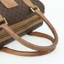 CELINE Macadam Canvas Hand Bag PVC Leather Brown Gold Auth 179609-7