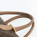 CELINE Macadam Canvas Hand Bag PVC Leather Brown Gold Auth 179609-8
