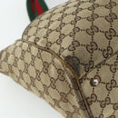 GUCCI GG Canvas Web Sherry Line Hand Bag Beige Silver 145758 Auth 179610-13