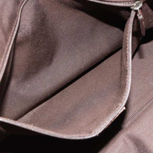 GUCCI GG Canvas Web Sherry Line Hand Bag Beige Silver 145758 Auth 179610