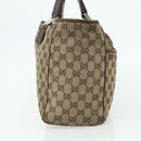GUCCI GG Canvas Web Sherry Line Hand Bag Beige Silver 145758 Auth 179610-5