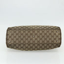 GUCCI GG Canvas Web Sherry Line Hand Bag Beige Silver 145758 Auth 179610-9