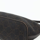 GUCCI GG Canvas Accessory Pouch Dark Brown Silver 07198 Auth 179616A-9