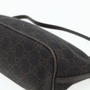 GUCCI GG Canvas Accessory Pouch Dark Brown Silver 07198 Auth 179616A-15