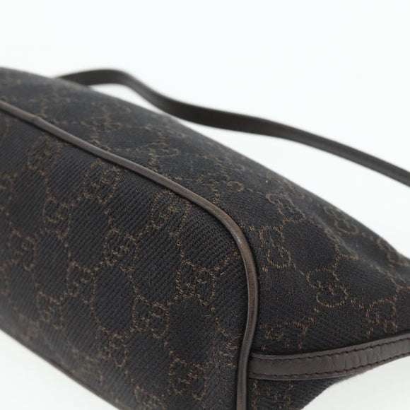 GUCCI GG Canvas Accessory Pouch Dark Brown Silver 07198 Auth 179616A
