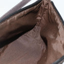GUCCI GG Canvas Accessory Pouch Dark Brown Silver 07198 Auth 179616A-19