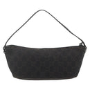 GUCCI GG Canvas Accessory Pouch Dark Brown Silver 07198 Auth 179616A-2