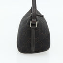 GUCCI GG Canvas Accessory Pouch Dark Brown Silver 07198 Auth 179616A-3