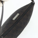 GUCCI GG Canvas Accessory Pouch Dark Brown Silver 07198 Auth 179616A-6