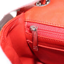 CHANEL Chain Mini Matelasse 19 Bag Lamb Skin Red Silver CC Auth 179620SAV-22