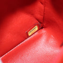 CHANEL Chain Mini Matelasse 19 Bag Lamb Skin Red Silver CC Auth 179620SAV-25