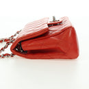 CHANEL Chain Mini Matelasse 19 Bag Lamb Skin Red Silver CC Auth 179620SAV-4
