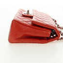 CHANEL Chain Mini Matelasse 19 Bag Lamb Skin Red Silver CC Auth 179620SAV-5