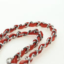 CHANEL Chain Mini Matelasse 19 Bag Lamb Skin Red Silver CC Auth 179620SAV-8
