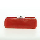 CHANEL Chain Mini Matelasse 19 Bag Lamb Skin Red Silver CC Auth 179620SAV-9